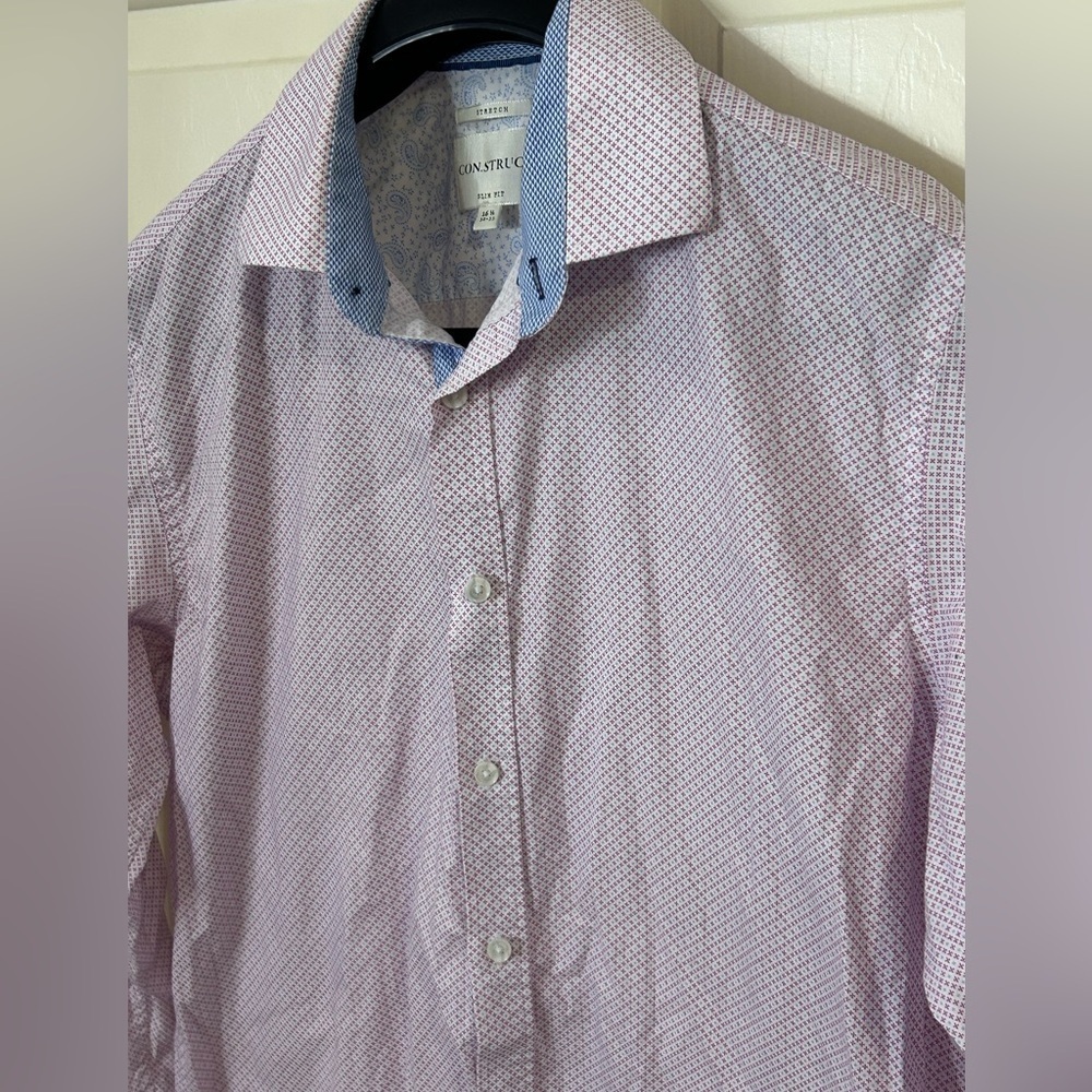 Construct Men’s 16.5 Slim Fit Stretch Button Down Shirt - Picture 2 of 9